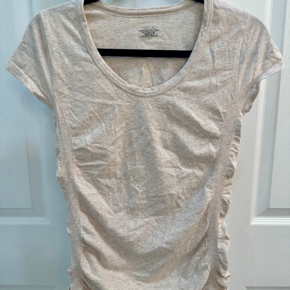 Athleta Cap Sleeve Ruched Athletic Top
